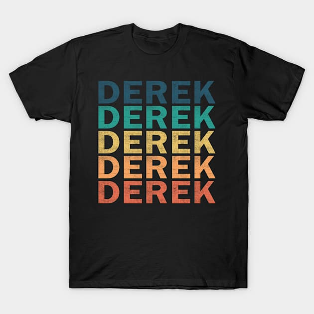 Derek Name T Shirt - Derek Vintage Retro Name Gift Item Tee T-Shirt by henrietacharthadfield